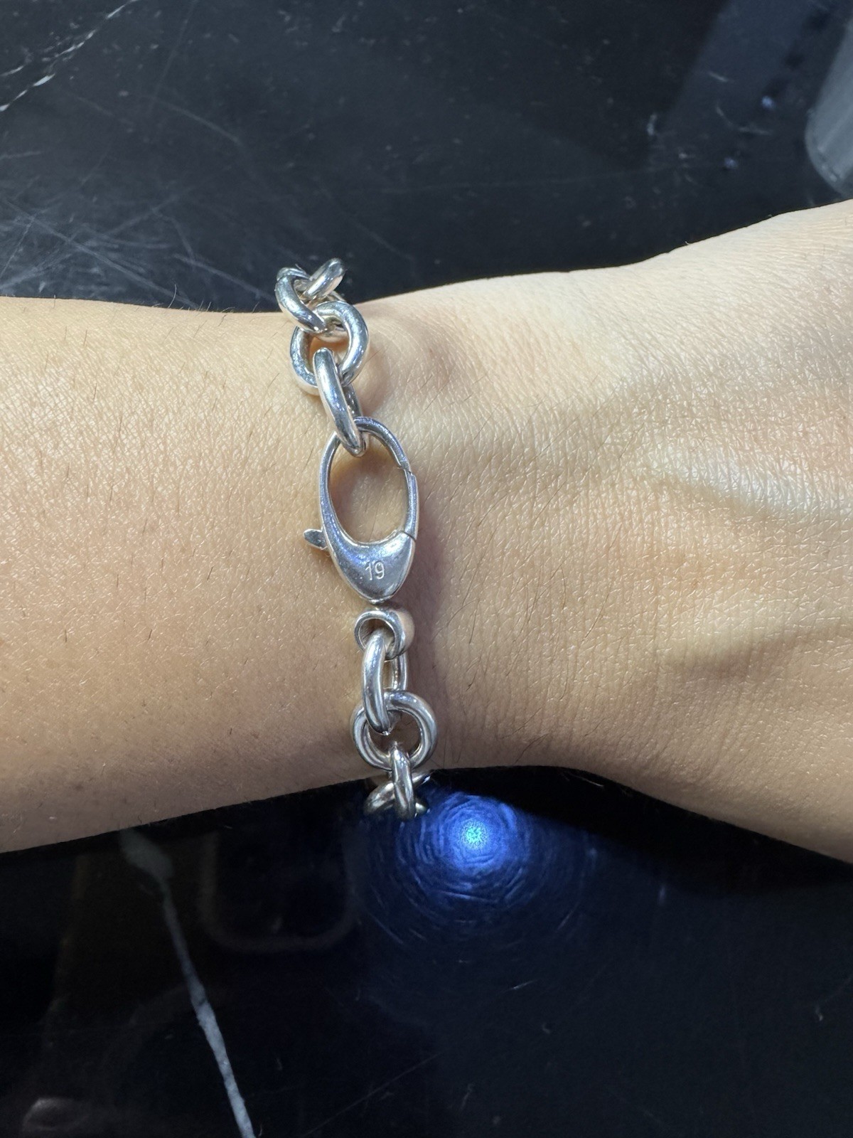 Authentic Gucci Sterling Silver Link Chain Bracelet 7 Inches