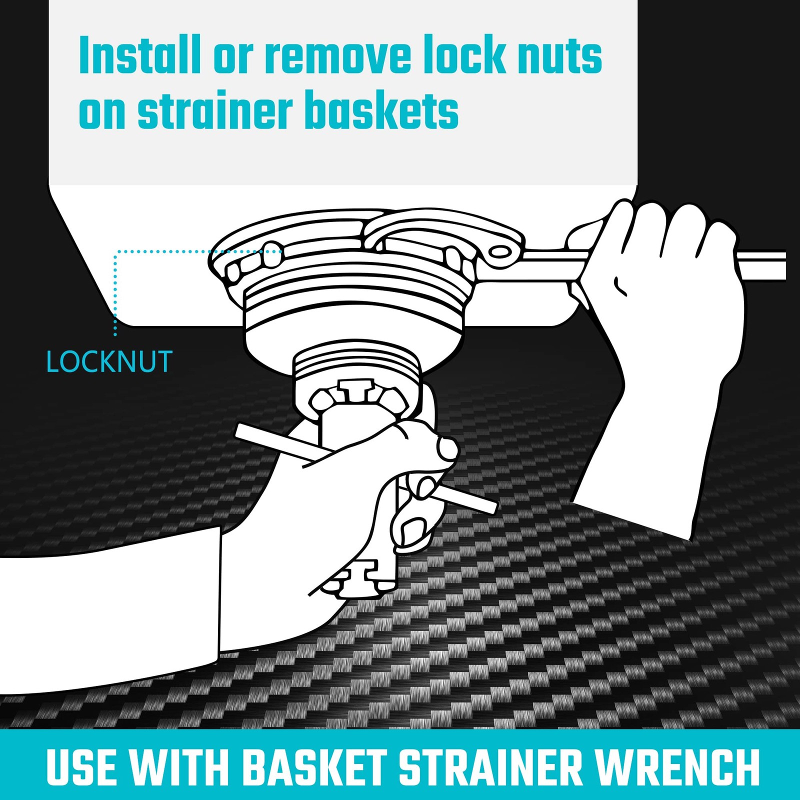DURATECH Sink Strainer Lock Nut Wrench, Black