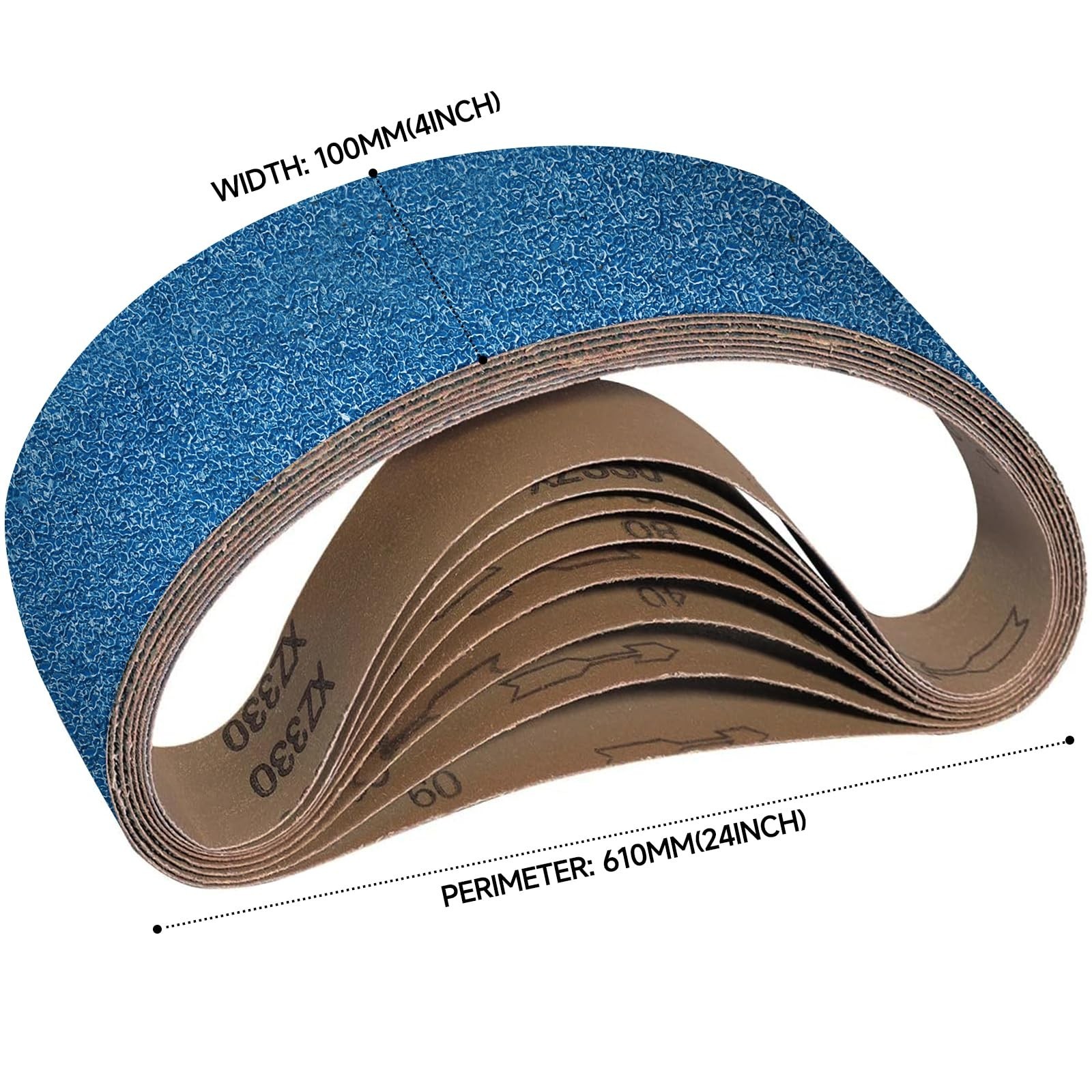 10-Piece 4 x 24 Inch 40-400 Grit Zirconia Sanding Belts, Heavy Duty Long-last…