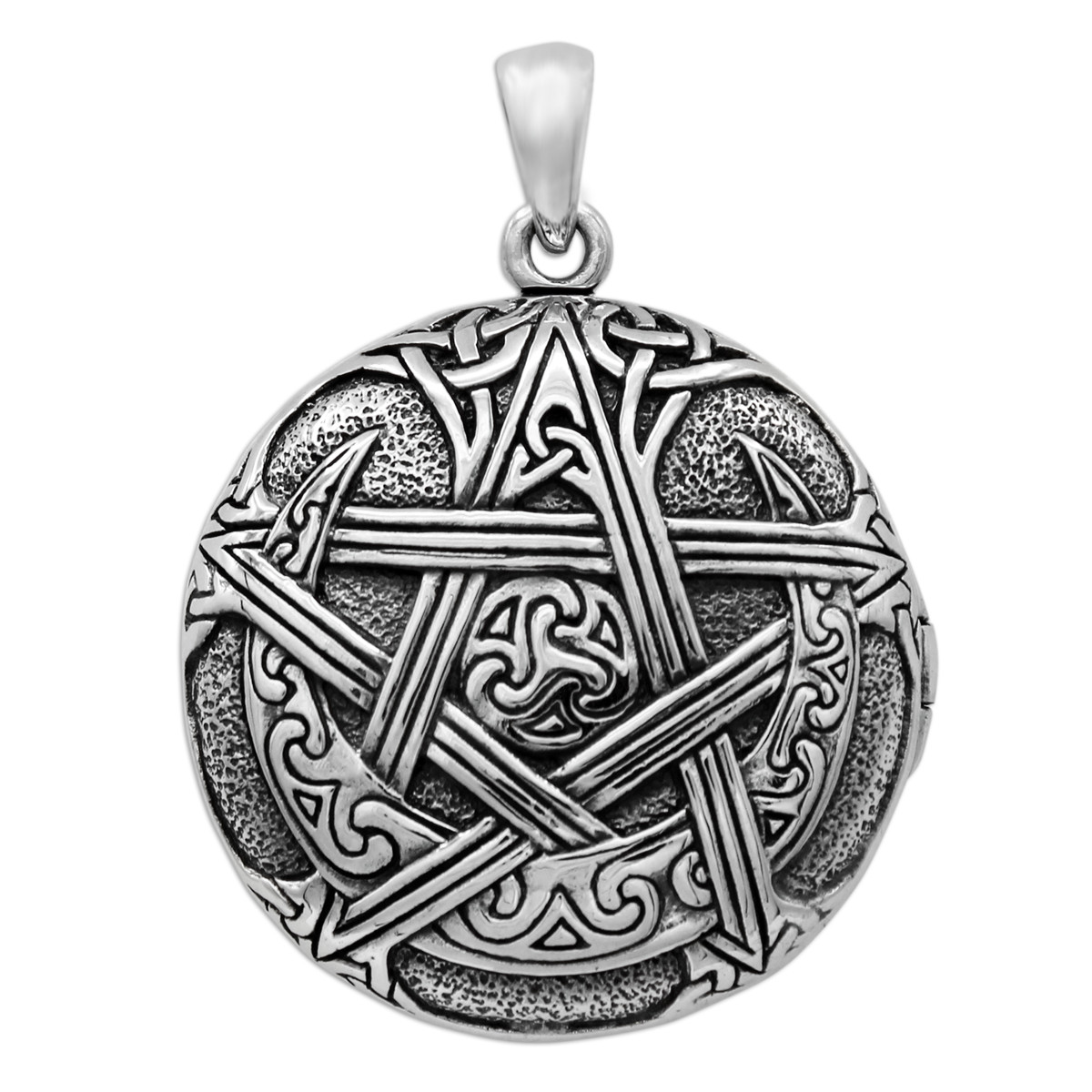 Sterling Silver Moon Pentacle Aromatherapy Locket Dryad Design Pentagram Pendant