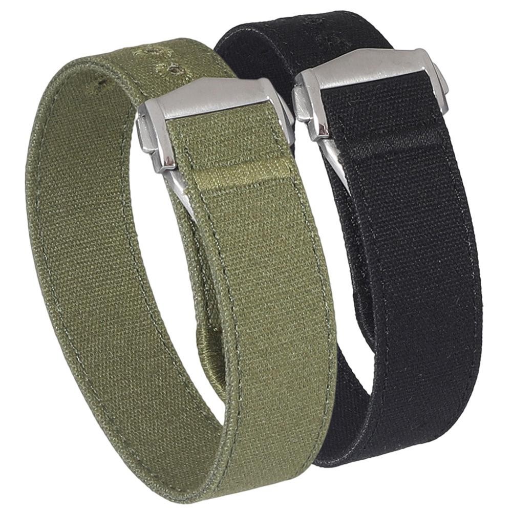 Canvas Sailcloth Watch Strap 20 22mm Soft Nylon Band Folding Clasp Sport Men New