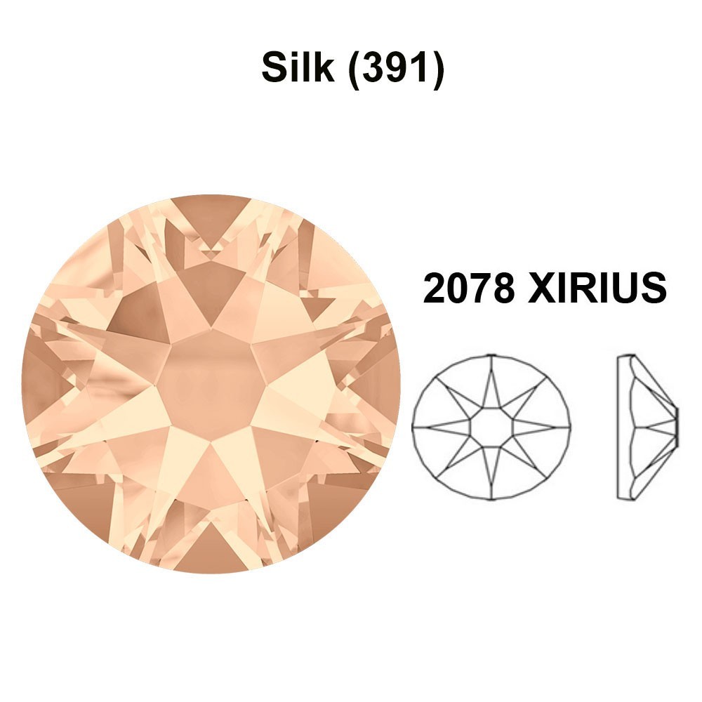 Silk (391) beige Swarovski 2078/2038 Crystal Flatback HOTFIX iron-on Rhinestones
