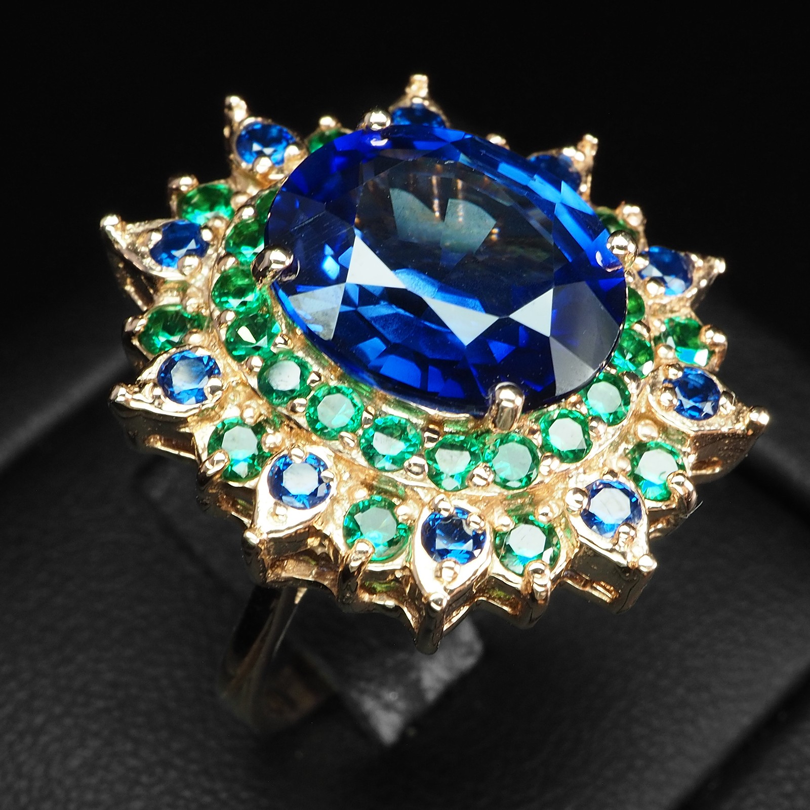 TIMELESS DESIGN RINGS ROYAL BLUE SAPPHIRE 8.90CT 925 STERLING SILVER SIZE 7.5