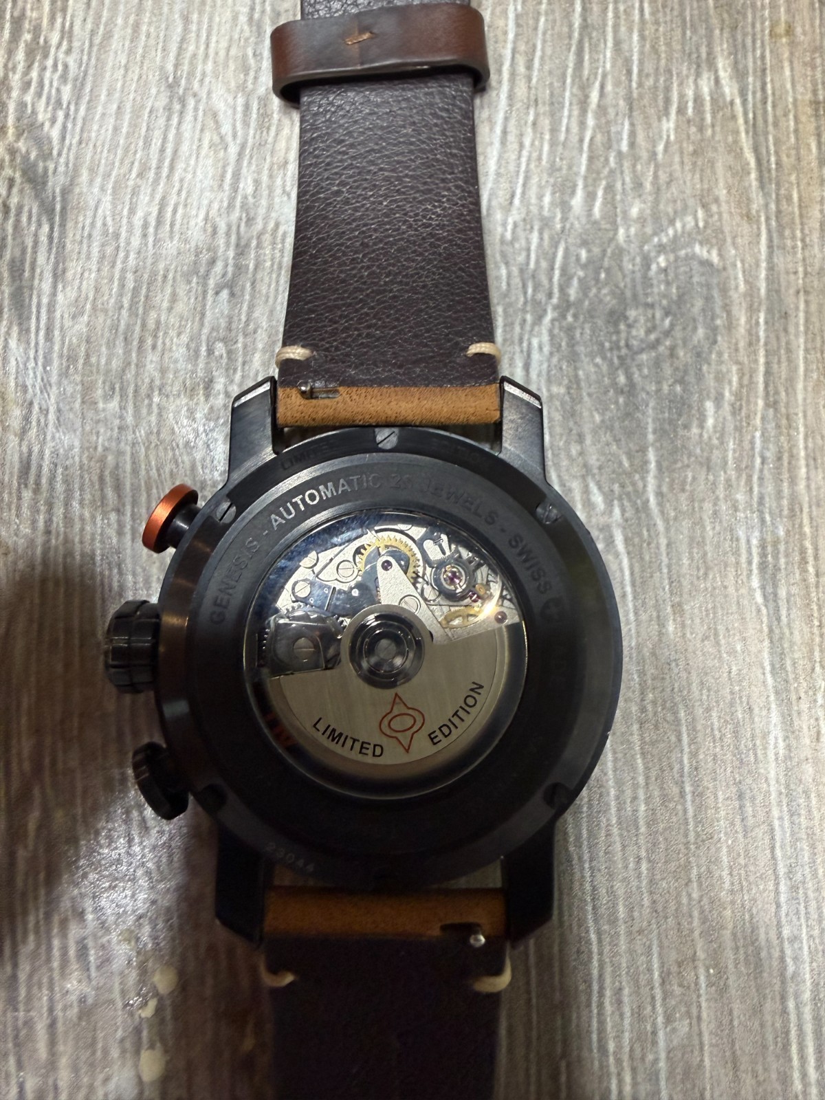 LIV P-51 Swiss Pilot Ceramic Auto Chronograph Black Titanium with Orange 009/500