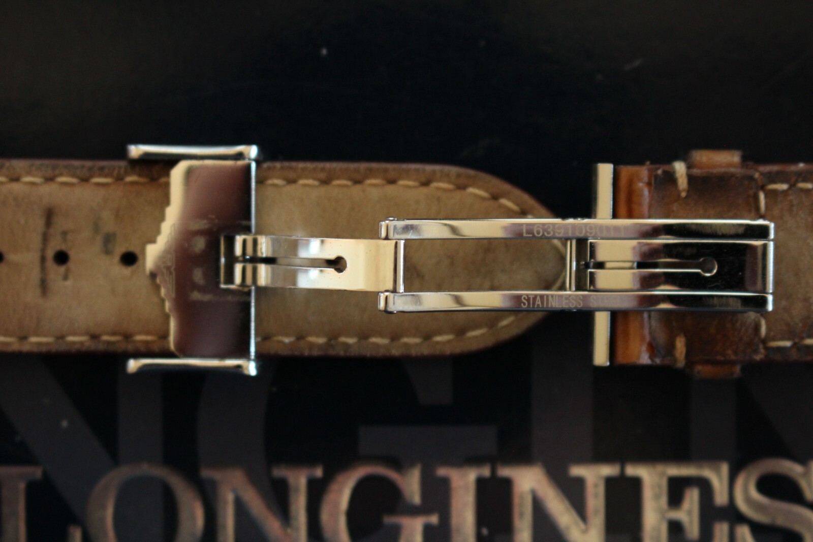 LONGINES 22MM HONEY TAN DEPLOYMENT SMOOTH CALF BUCKLE WATCH BAND WATCHBAND STRAP
