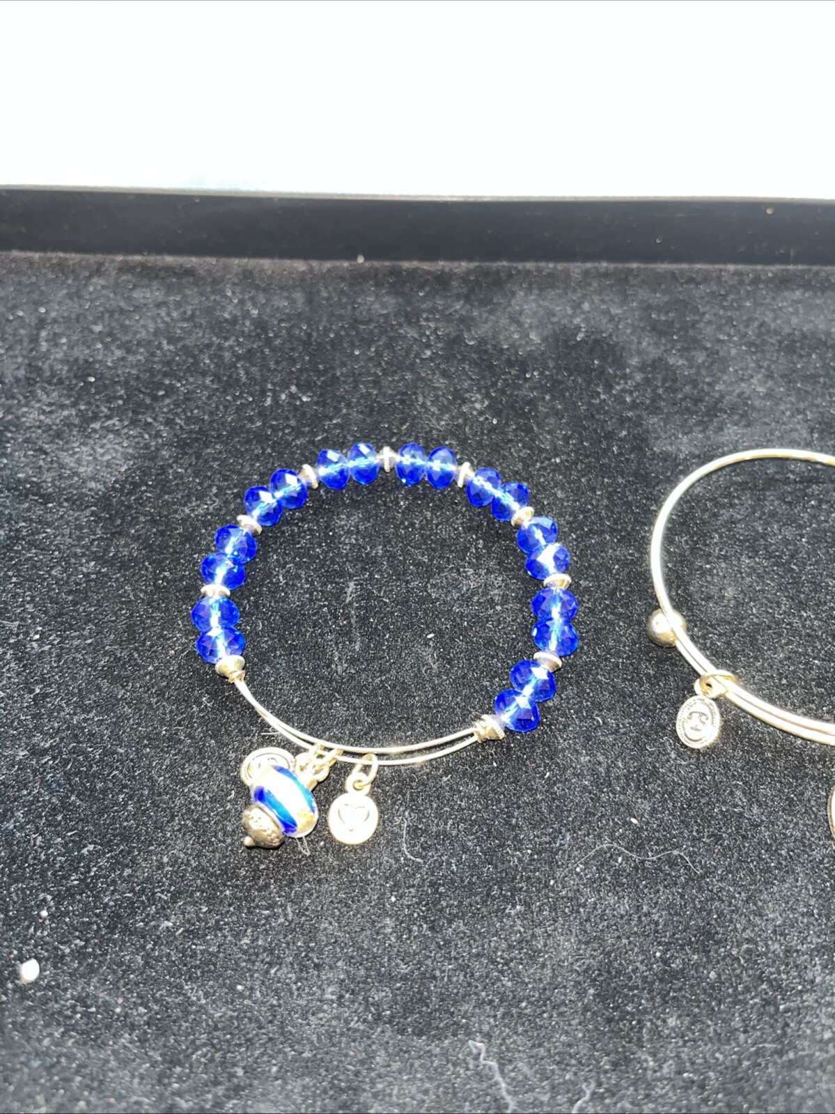G1045~ Bella Perlina 3 Charm Bracelet Set Anchors Away Blue Beads