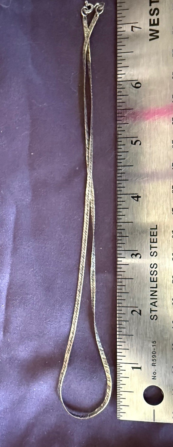 925 Sterling Silver Italy Snake Chain Necklace 18in