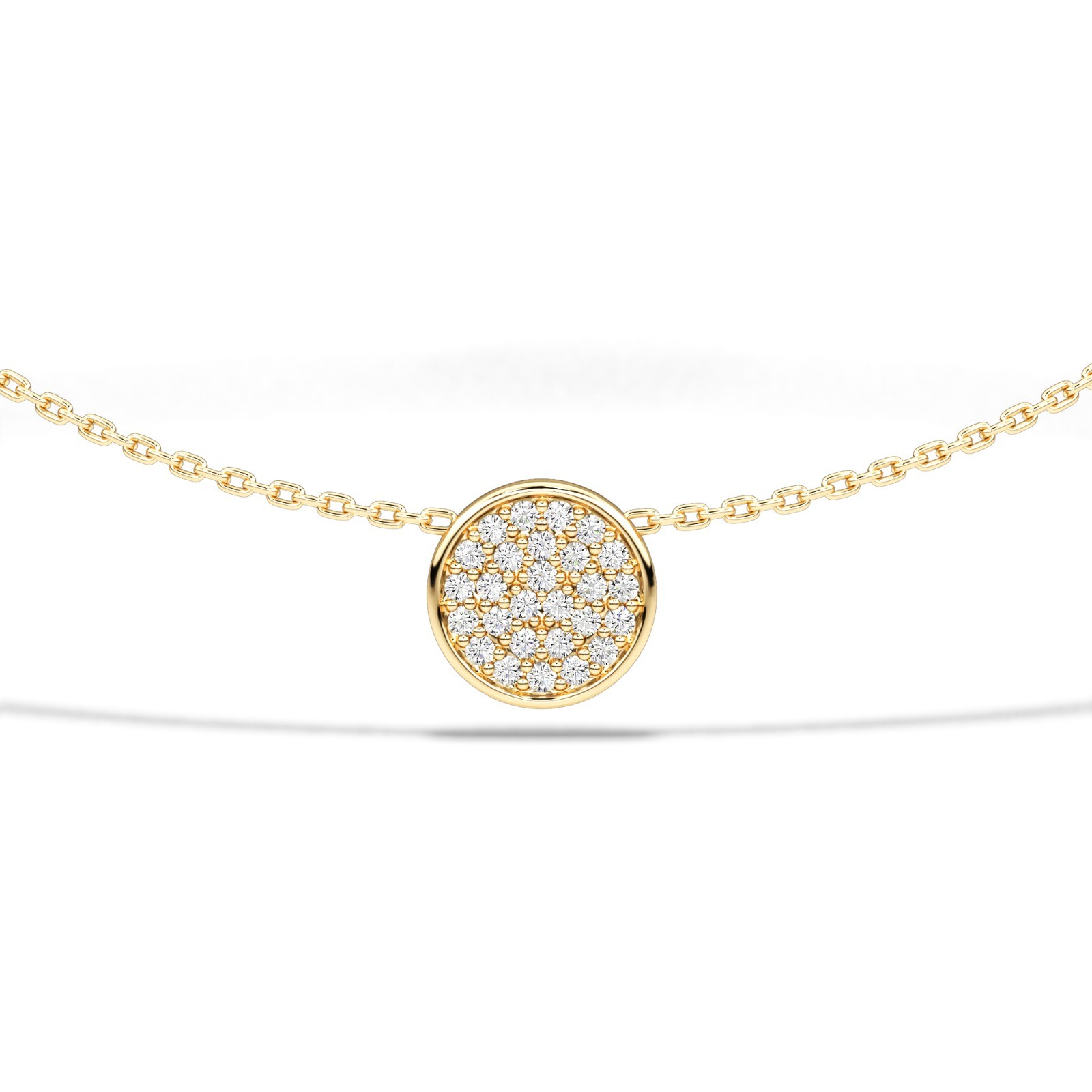 IGI Round Cut Natural or Lab Grown Diamond Cluster Necklace in 10K 14K 18K Gold