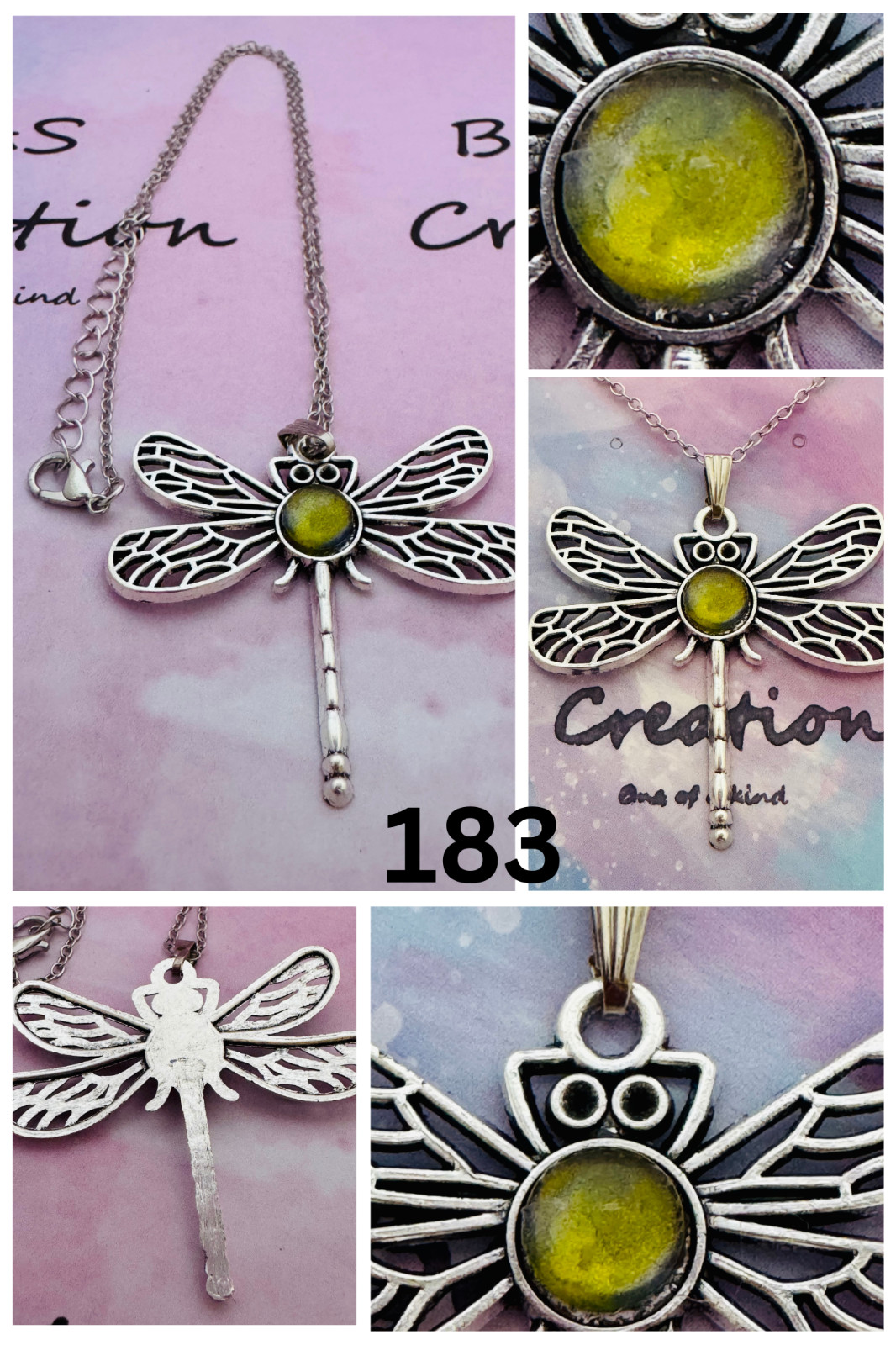 Dragonfly Cabochon Necklace One of a kind Hand-Painted by a local Ozark Artist
