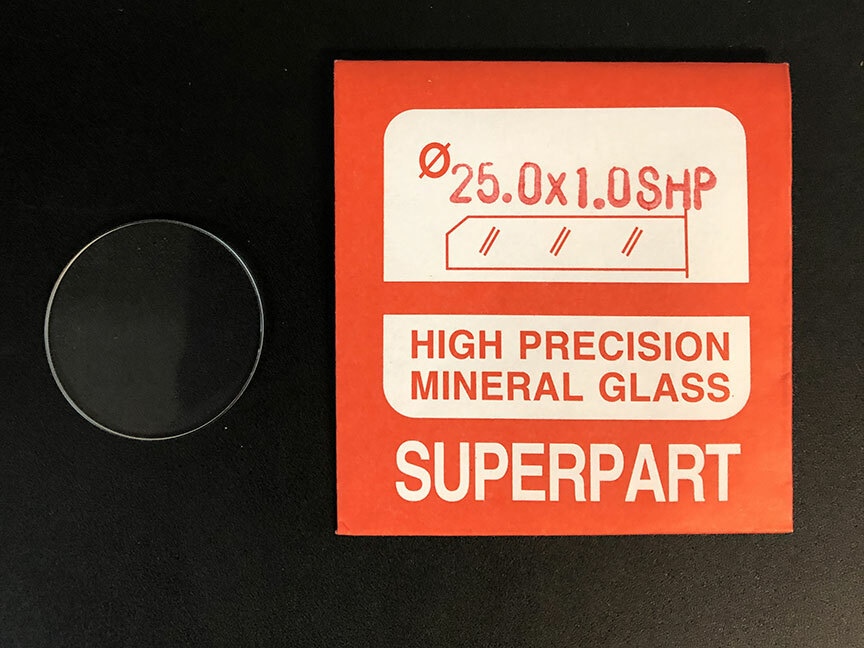 1.0mm Thick Flat Round Mineral Glass Watch Crystal 24.1mm – 25.0mm Diameter