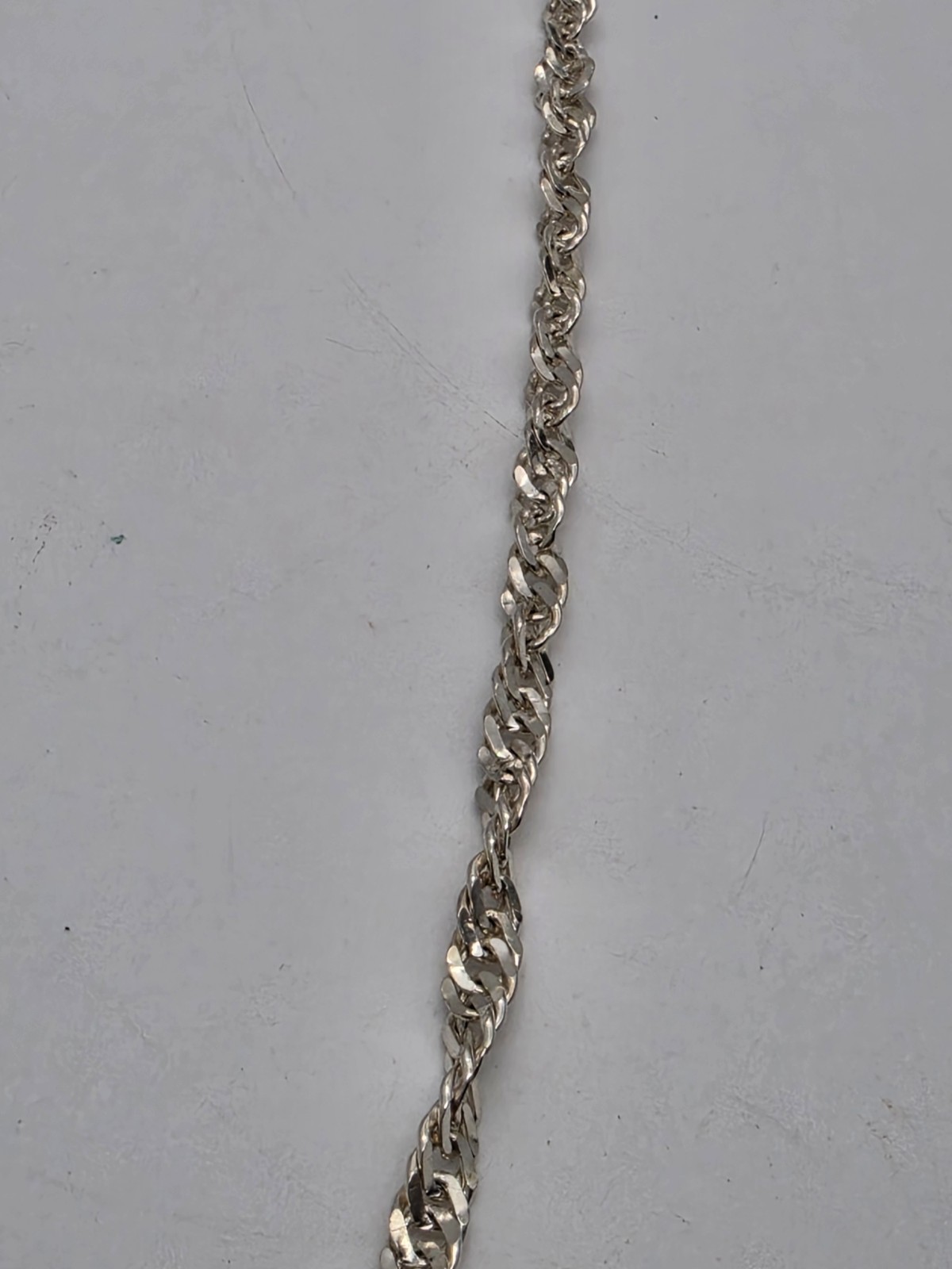 Sterling Silver 36″ Singapore Chain Necklace 36.3g Milor Made In Italy