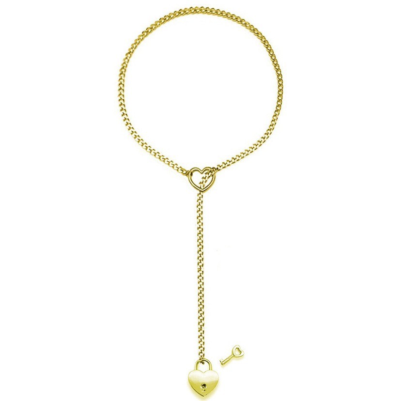 Love Lock Heart Necklace for Women – Romantic Stainless Steel Peach Pendant.