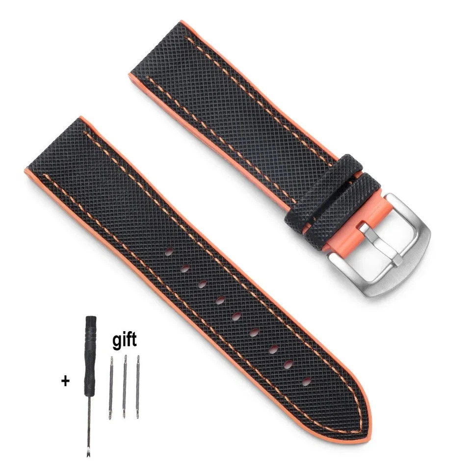 18mm 20mm 21mm 22mm Nylon Rubber Sailcloth Watch Strap Band for Omega for Seiko