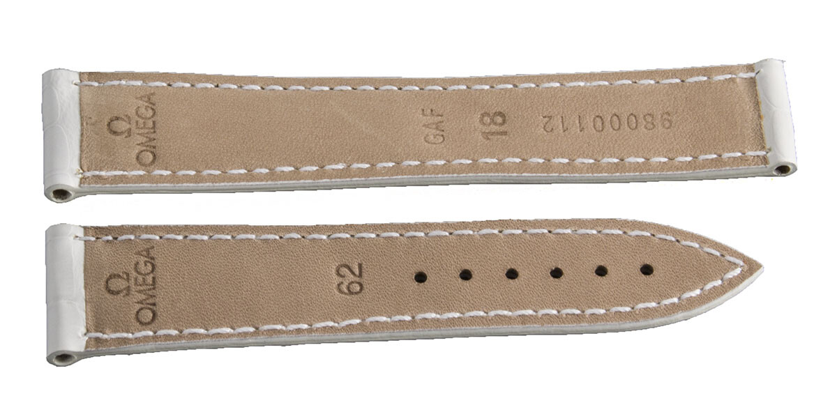 Omega Seamaster White Alligator Women’s Strap Band 18mm x 16mm 98000112