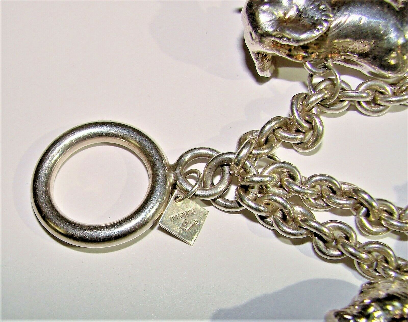 SUSAN CUMMINGS STERLING SILVER VINTAGE ENDANGERED SPECIES ANIMALS BRACELET LARGE