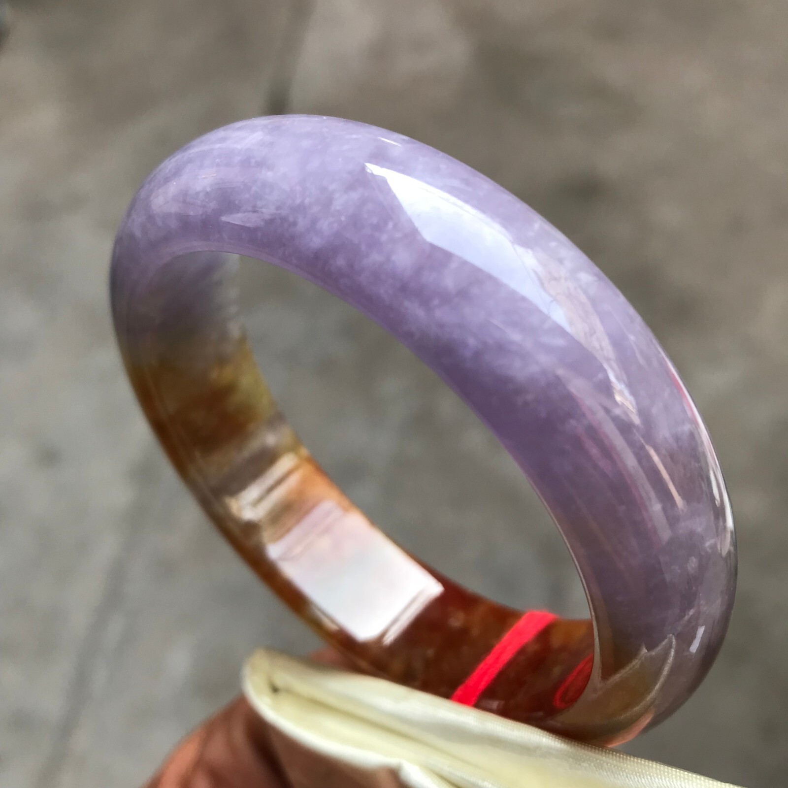 58.3mm Natural Ice Red Lavender Jadeite Jade Bracelet Burma Jade Bangle