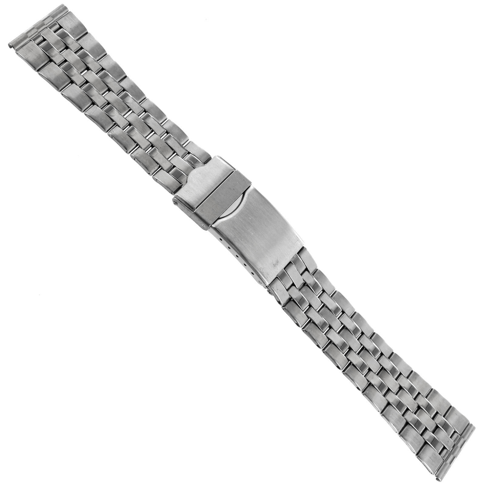 18mm Morellato Silver Tone Stainless Steel Safety Fold Over Clasp Watch Band