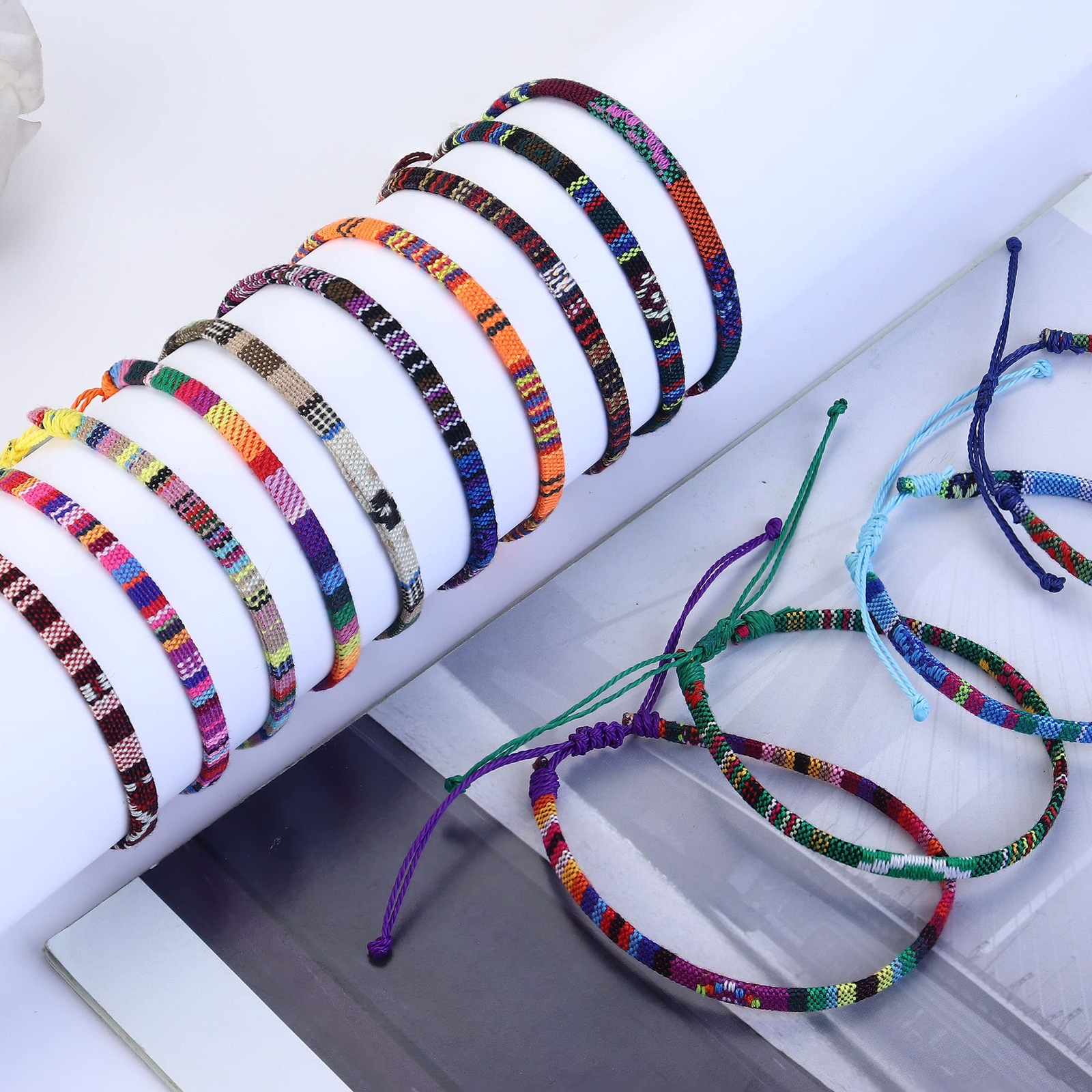 Pulsera de playa estilo surfista bohemio de 24 piezas para hombres y mujeres