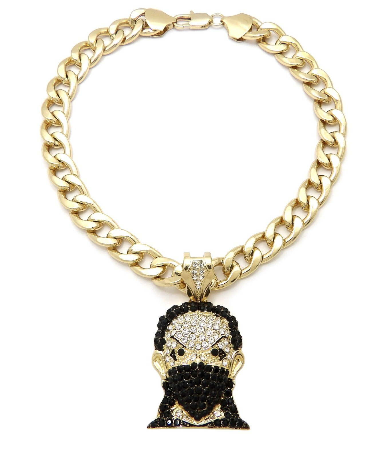 ICED HIP HOP MASK GOON BOONDOCK PENDANT 11mm 18″ 20″ CUBAN CHOKER CHAIN NECKLACE
