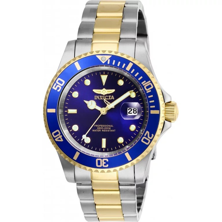 Invicta Pro Diver 26972 Blue Dial Two Tone Stainless Steel Wrist Watch for Men