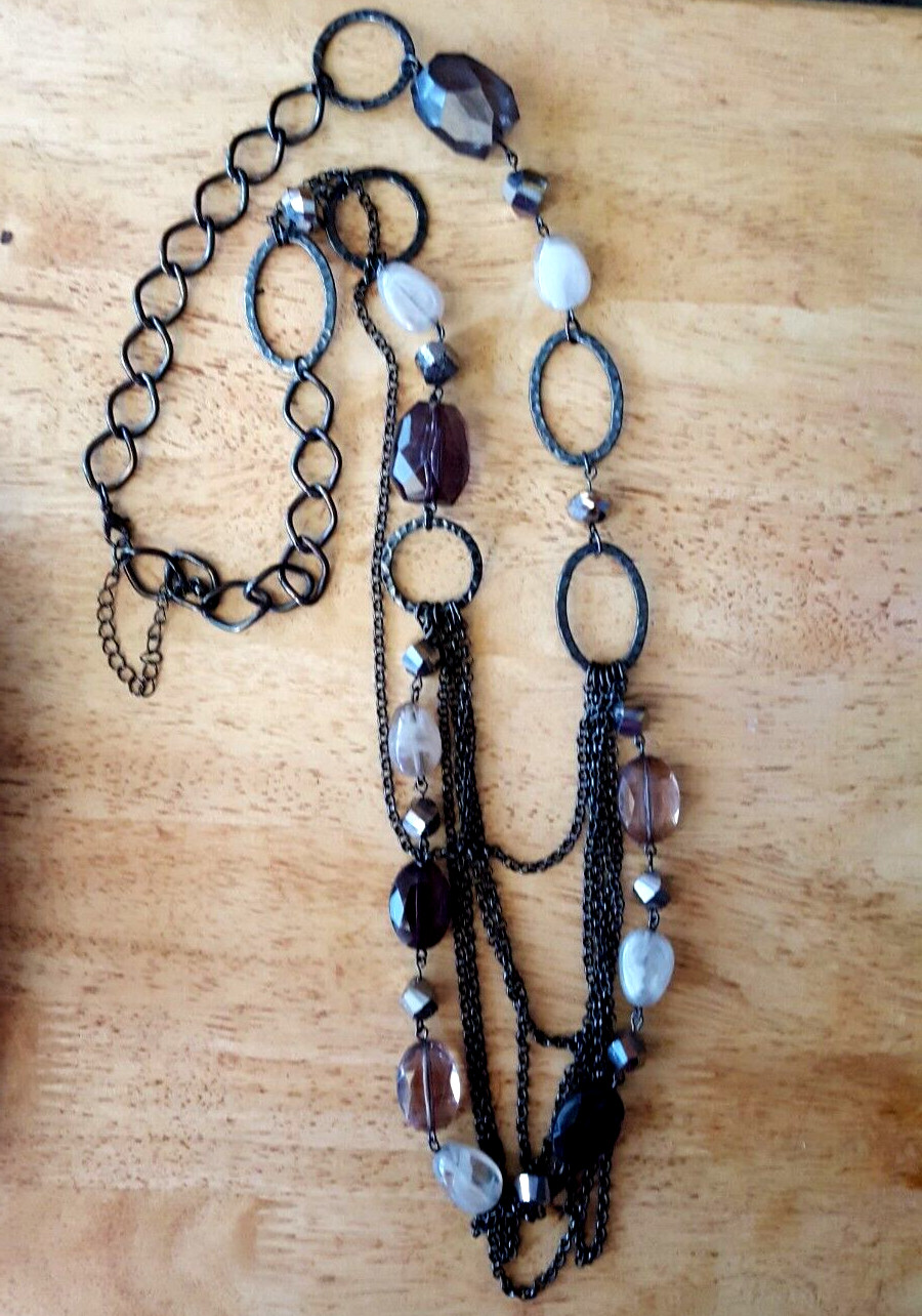 Multi black chain beaded Necklace