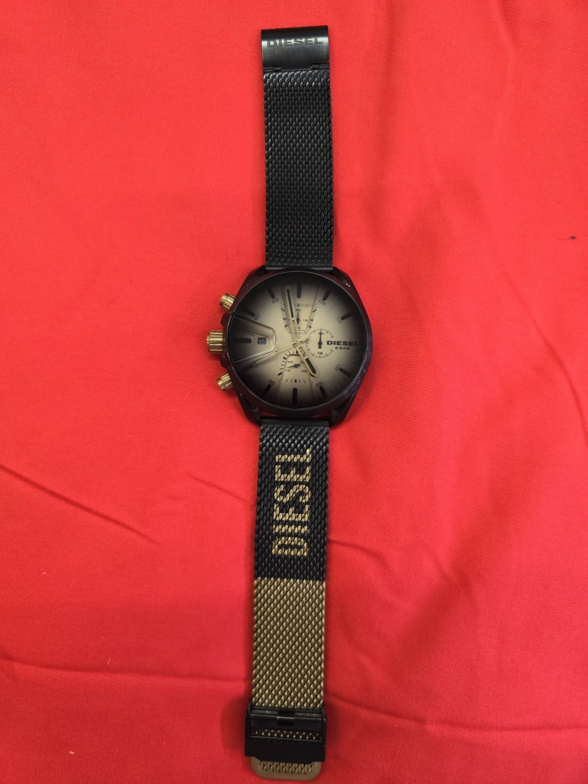 Diesel MS9 Chronograph 5 Bar Model DZ4517 NEW w Imperfections NEW BATTERY