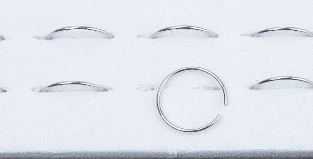 Surgical Stainless Steel Plain Silver Nose Ring Hoop 10mm 22 G