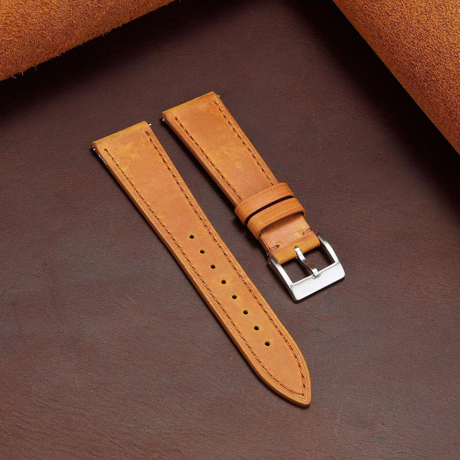 Vintage Genuine Leather Strap 20mm 22mm Watch Band 18 19 21-24mm Retro Bracelet