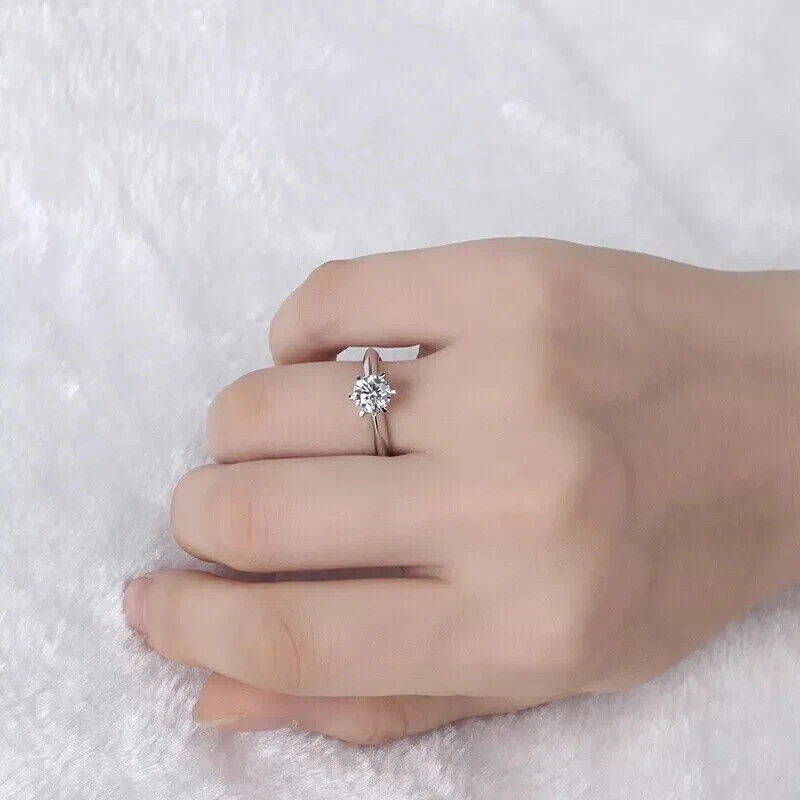 1.50Ct Round Cut Lab Grown IGI Certified Diamond Ring Solid 925 Sterling Silver
