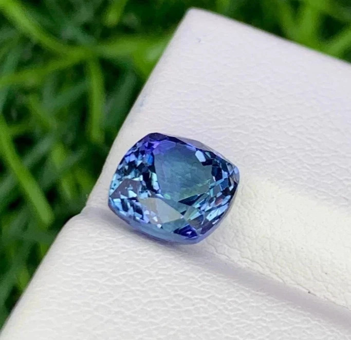 12.6 Ct + Extremely Rare Natural Blue Tanzanite Cushion Certified Loose Gemstone