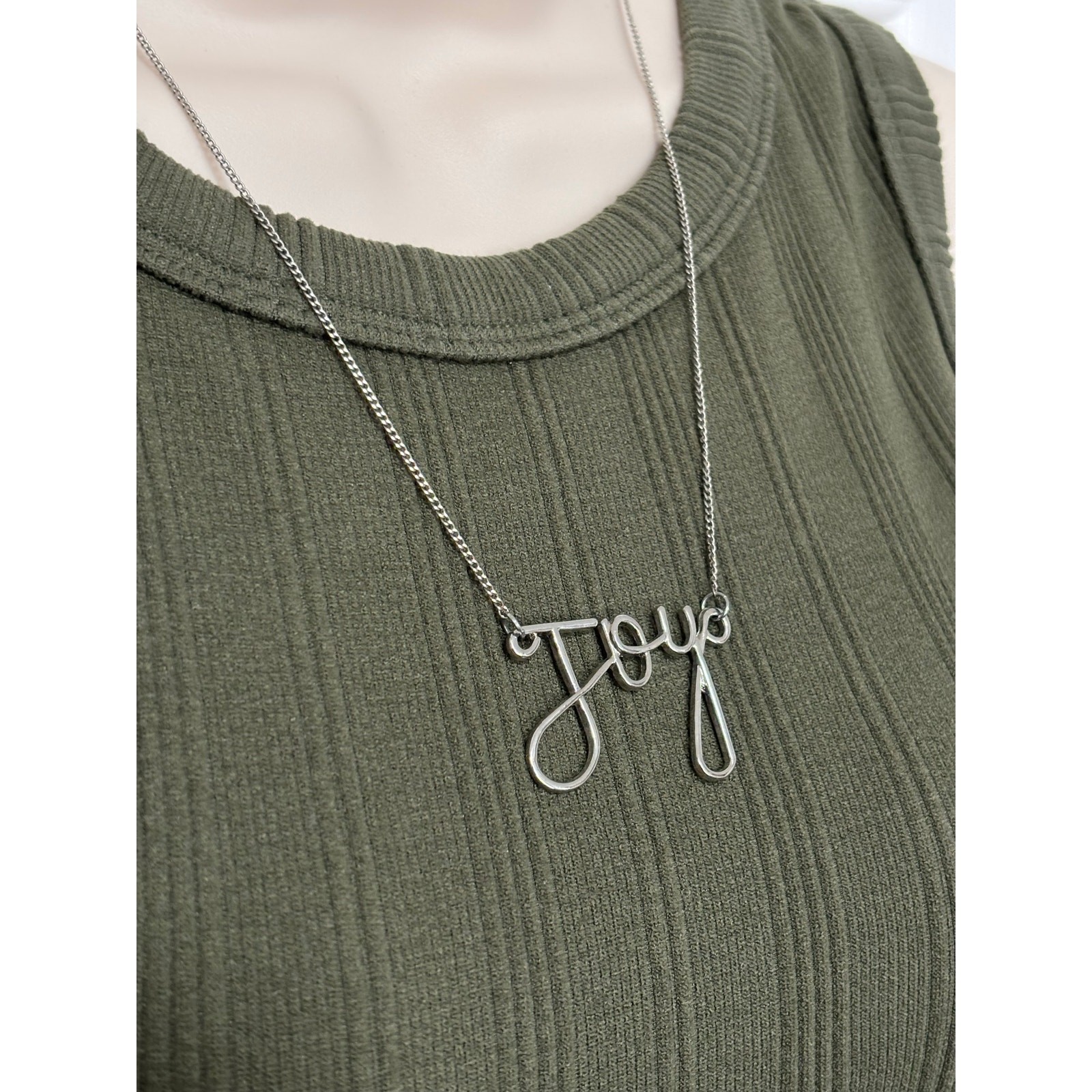 Plunder Women’s “Joy” Silver Tone Chain Necklace Simple Basic Everyday Timeless