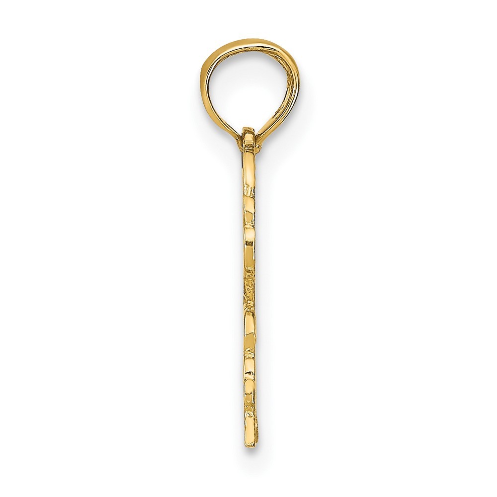 10K Yellow Gold CANCER Zodiac Charm Pendant L-17.3mm, W-13.55mm