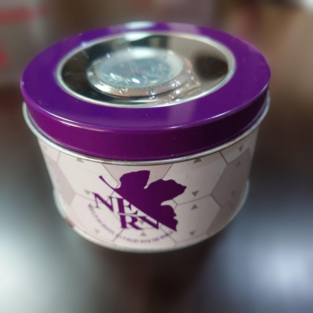 Unused RARE Evangelion EVA Unit 01 silver color wristwatch Genuine