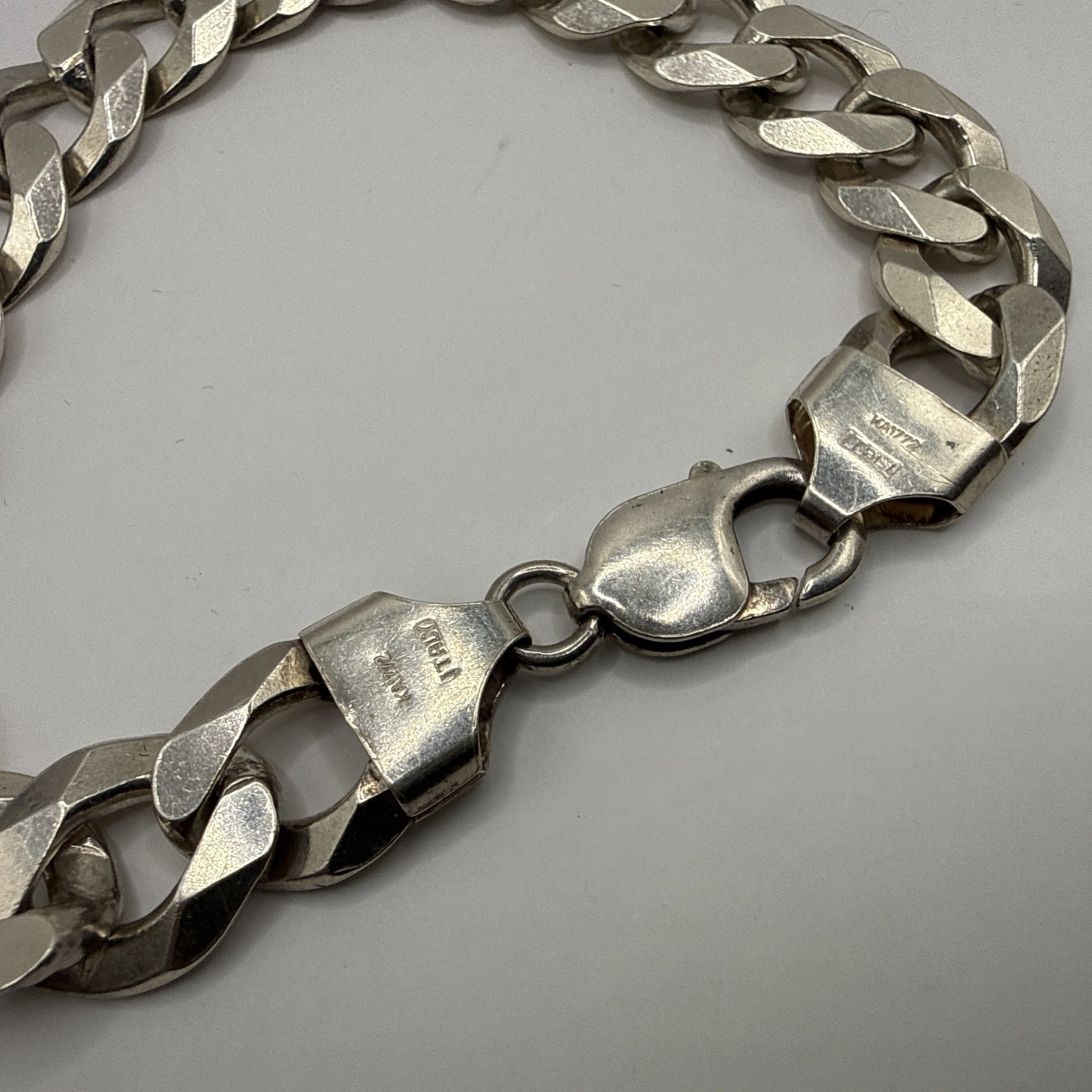 Sterling Silver Curb Chain Bracelet 9″ Length (44 Grams)