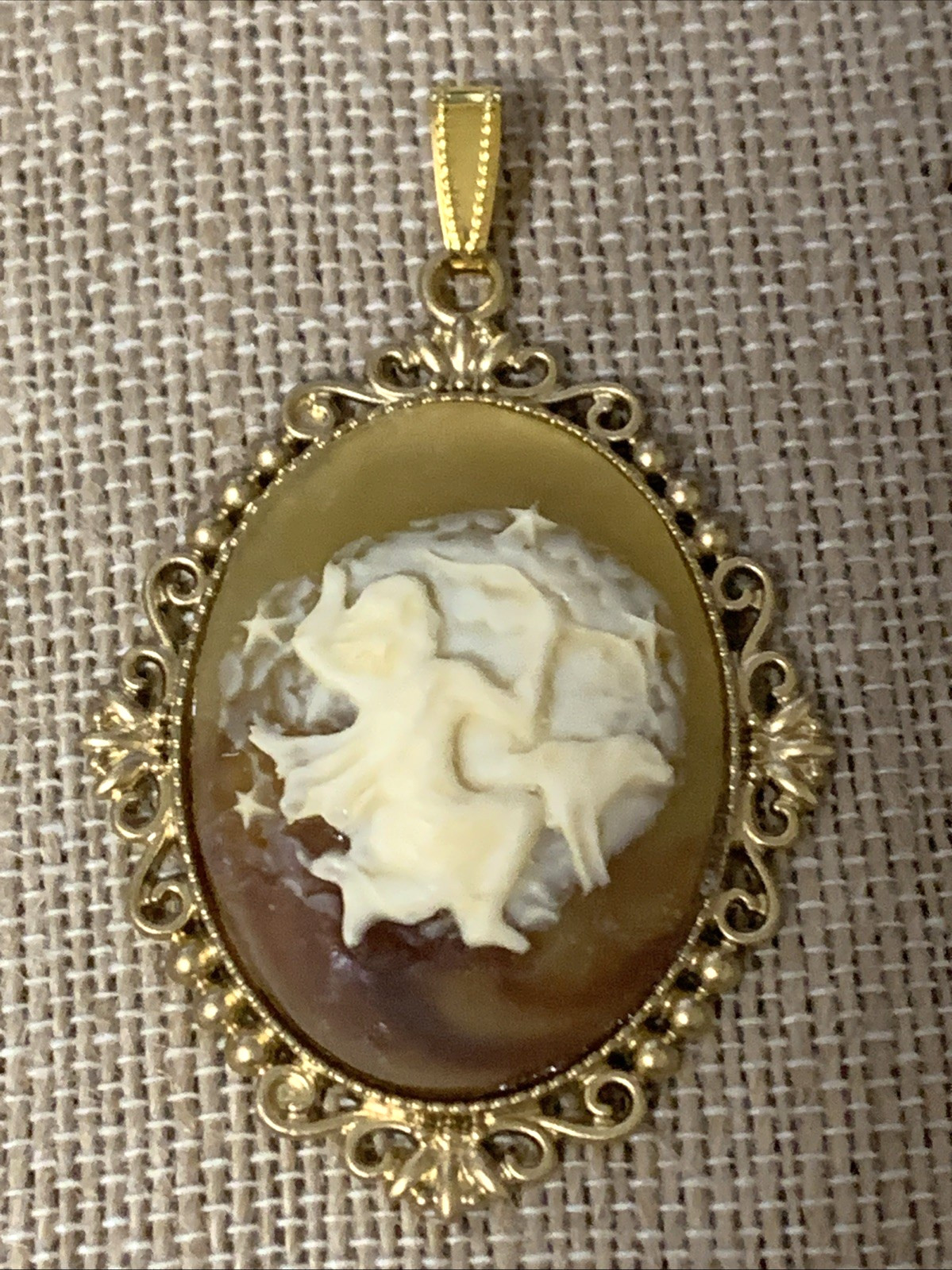 NEW ITEM*(LAST ONE) LARGE-EXQUISITE VINTAGE ZODIAC PENDANT-*SAGITTARIUS*-carn. g