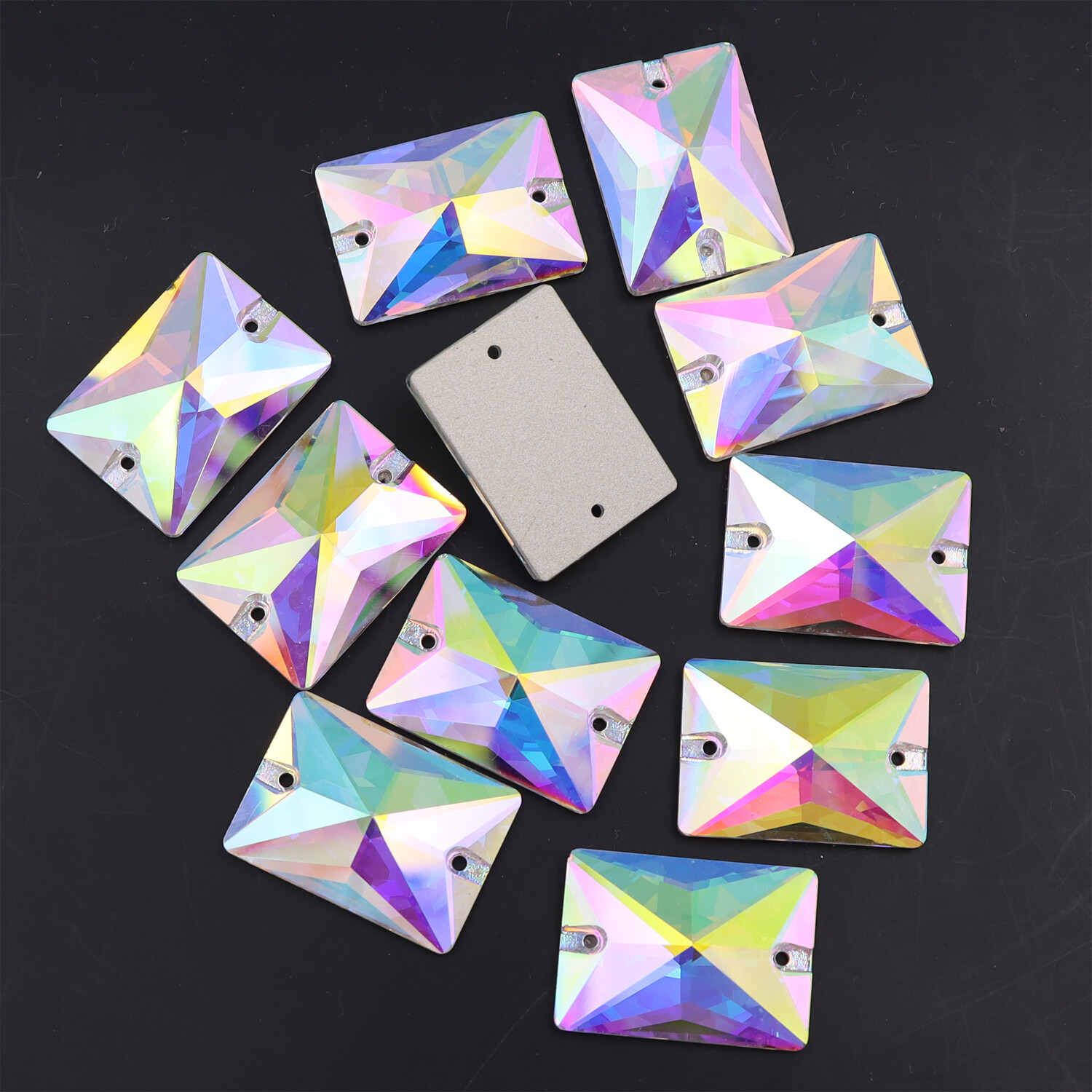 Sew On Rhinestones Crystal AB Glass Beads Flatback White Stones for Dress Making