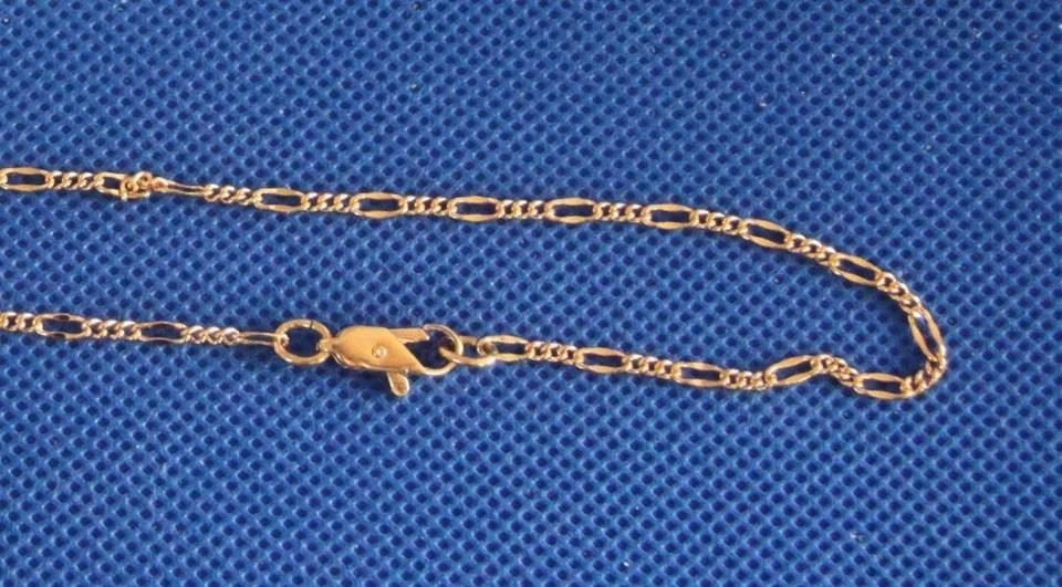 Vintage Yellow Gold Tone 25″ Figaro Link Chain