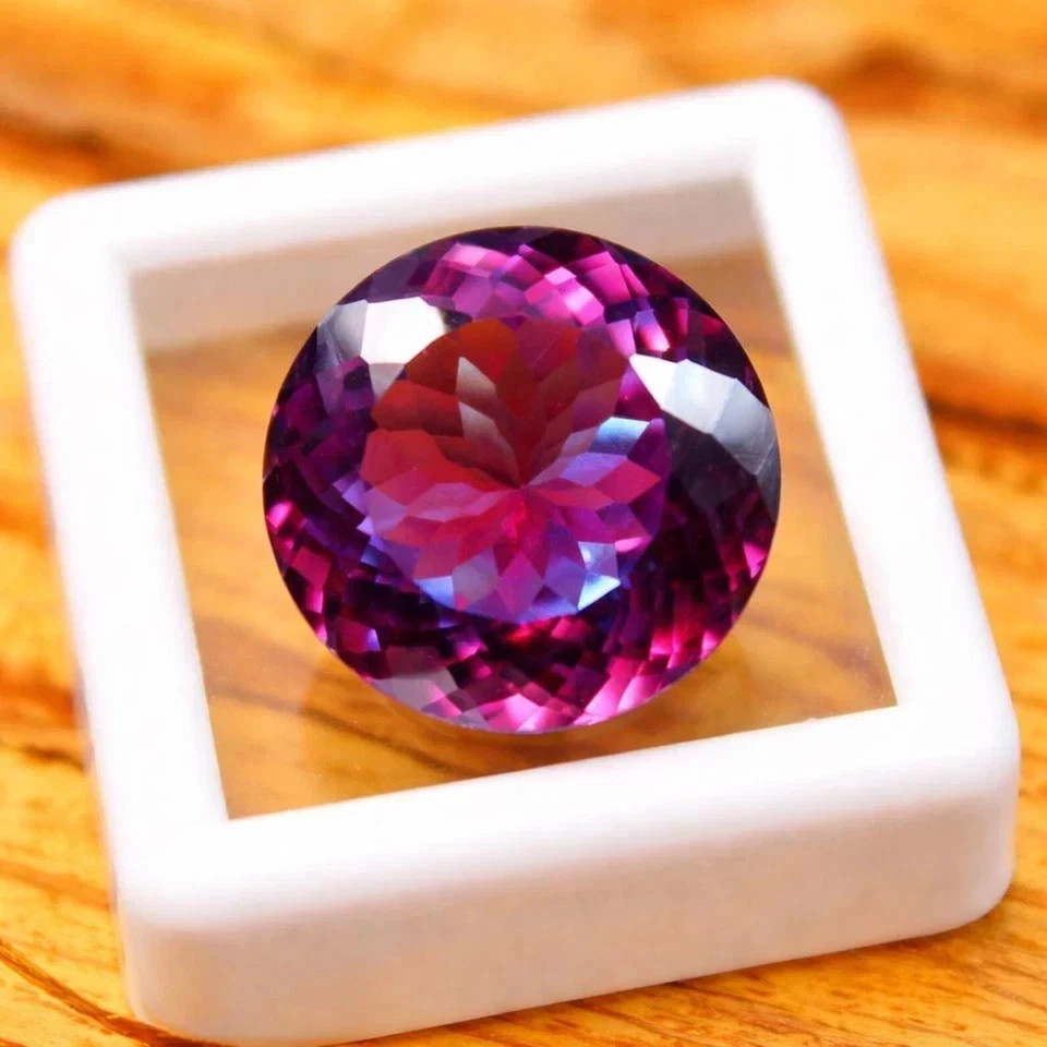 Certified 16 Ct Color Changing Natural Alexandrite Round Cut Loose BJR Gemstone