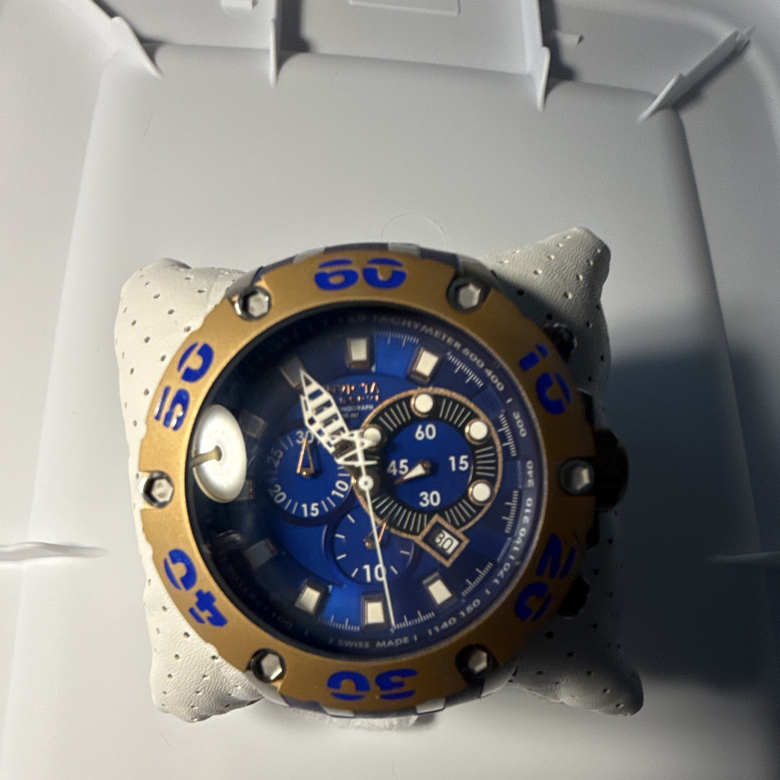 Invicta Reserve Venom 32434 Swiss Made Chronograph Blue Gold 52mm Watch