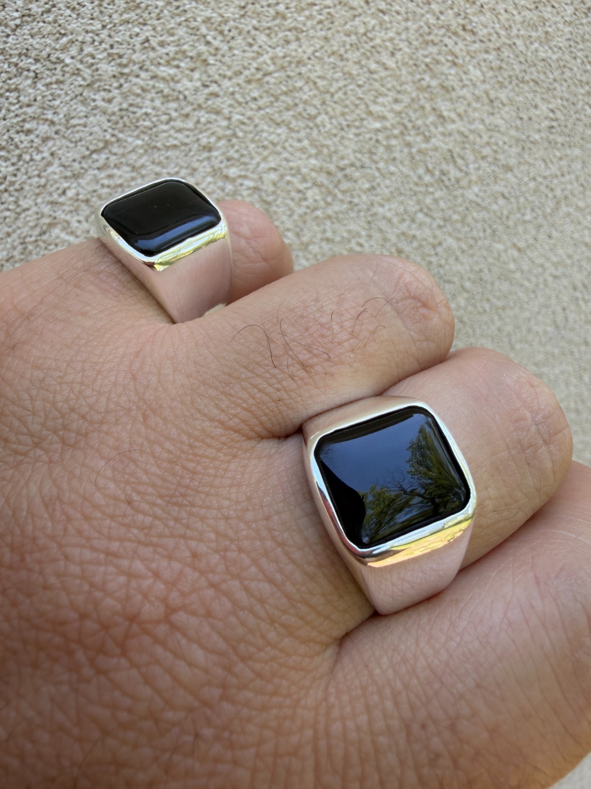 Handmade Men’s Black Onyx Ring in Real 925 Sterling Silver Natural Gem Stone