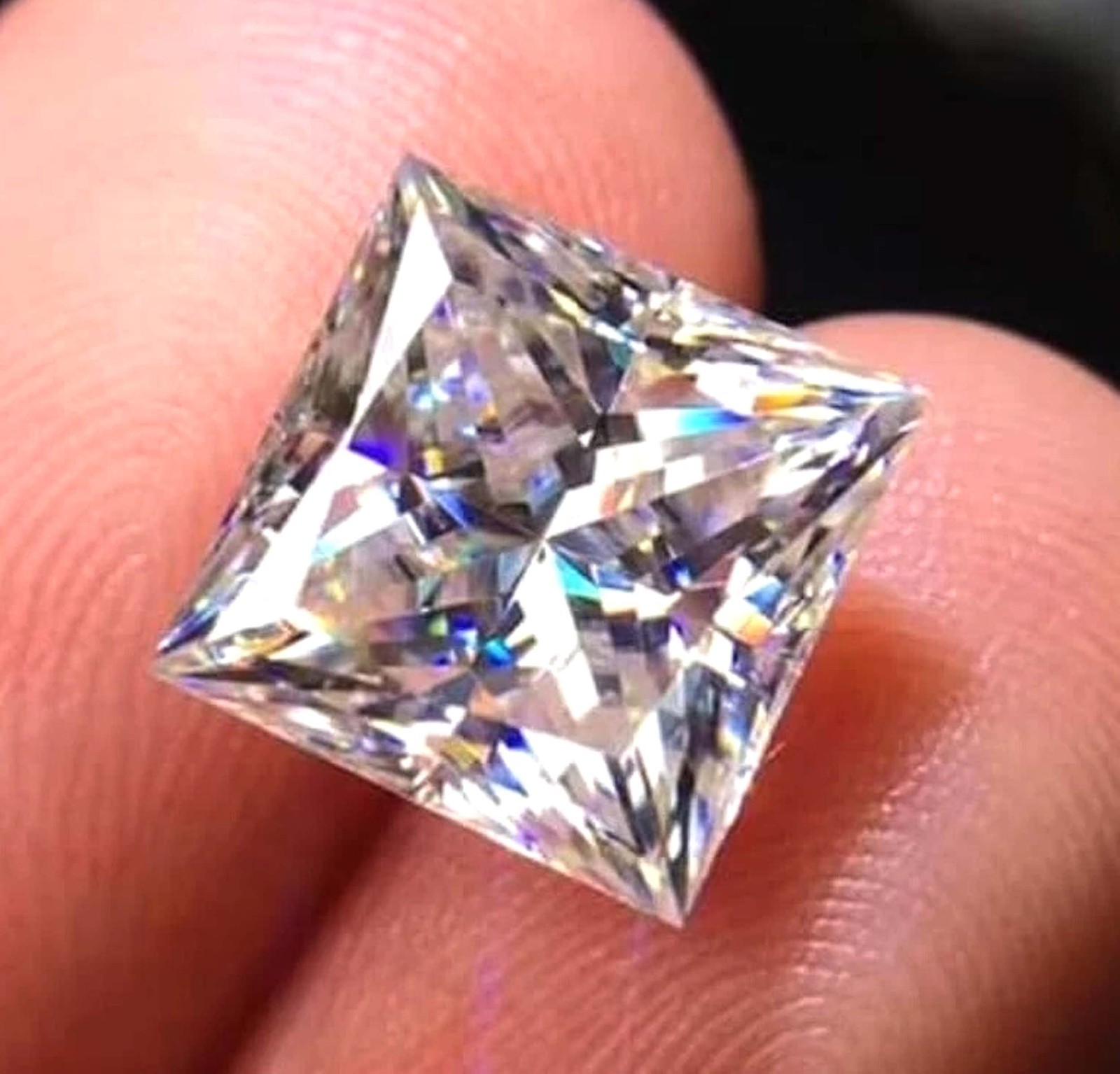 3.2 Ct Lab Grown Diamond Princess Shape Certified D Color VVS1 IGL Gemstone 6AHO
