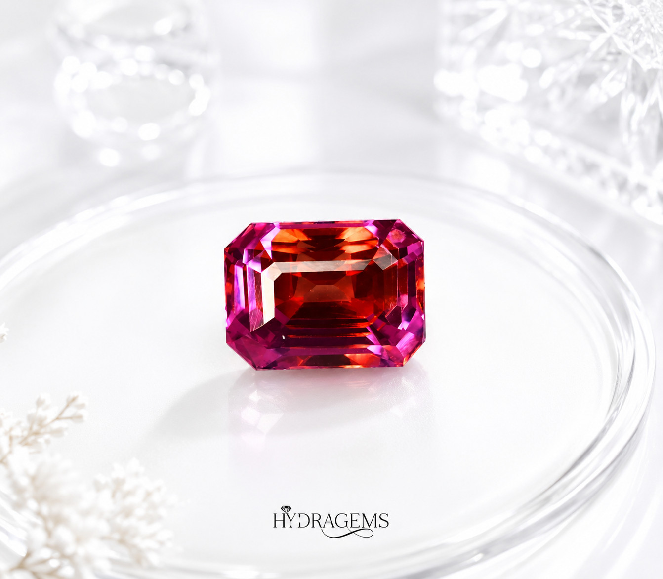 Natural Bicolor Pitambari Sapphire 10.35 Ct Emerald Cut Certified Loose Gemstone