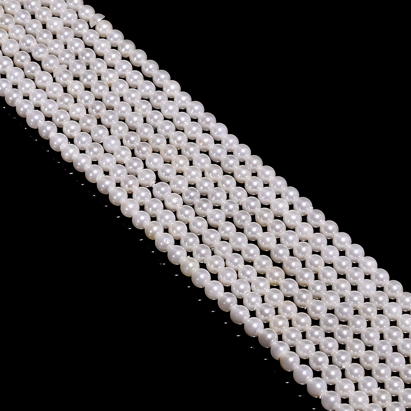 Fresh Water Coated Pearl Gemstone Round Smooth Beads 3X3 mm Strand 13″ EB-91