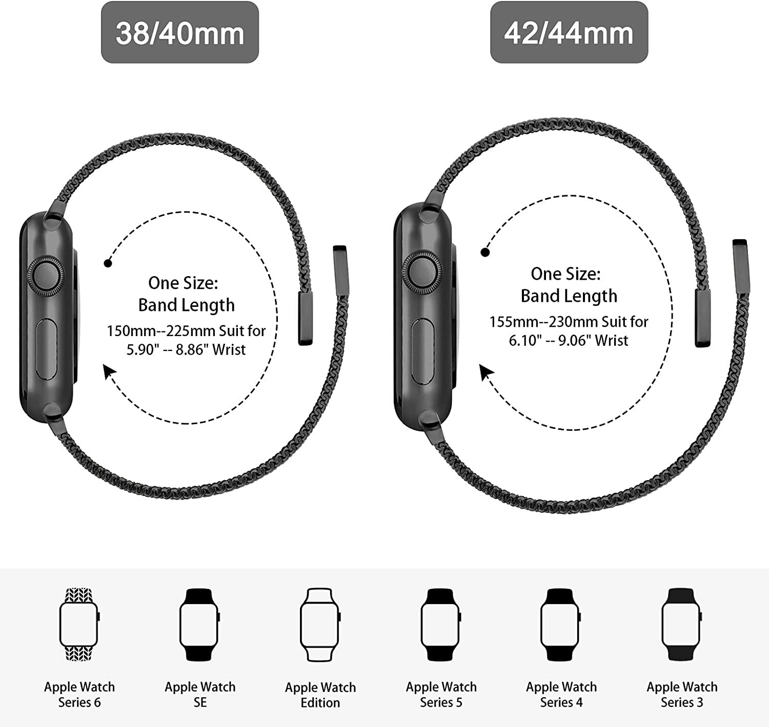 Latest Apple Watch Magnetic Strap for iWatch 6/5/4/3/2/SE 38mm/40mm/42mm/44mm