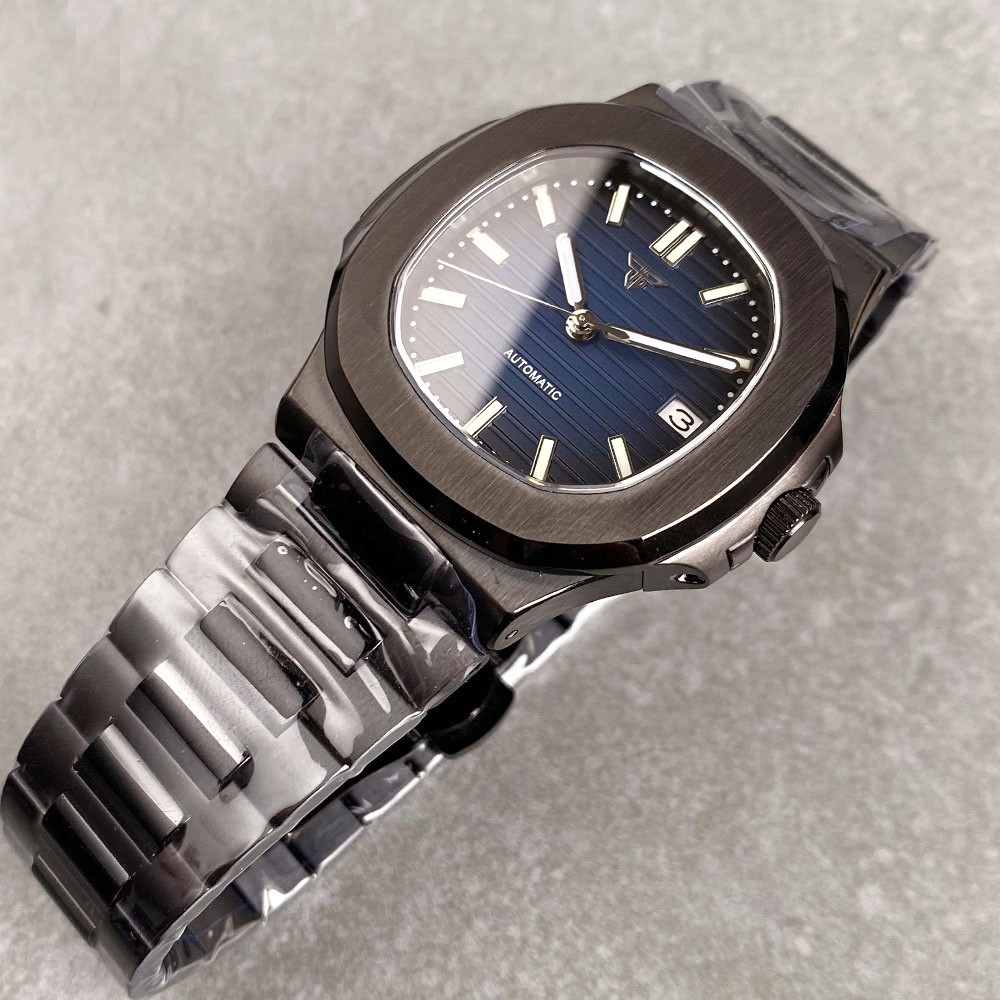 20ATM Tandorio 40mm Black PVD Sapphire Glass Automatic NH35 Movement Men Watch