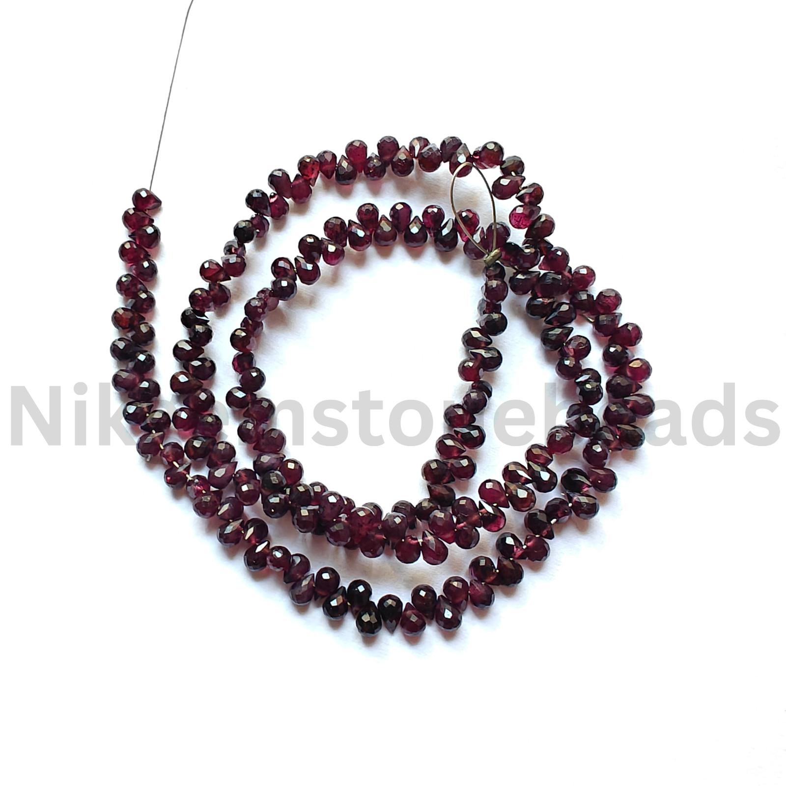 Natural Rhodolite Garnet Beads, Briolette Faceted Drop Cut Stone, 4.00-4.40 MM.
