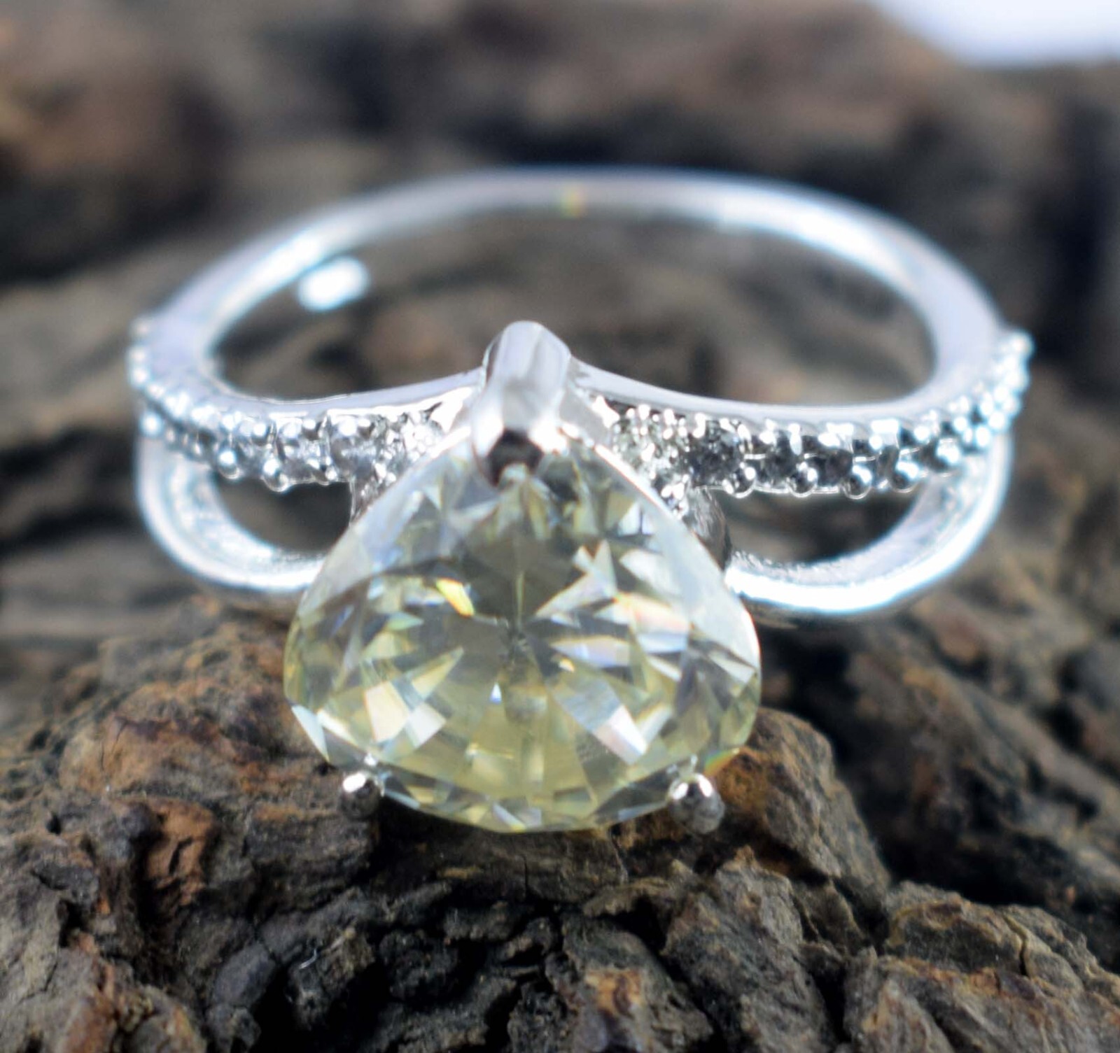 9.05 Ct Champagne Diamond Solitaire Pear Cut 11 x 10 mm Certified Women Ring