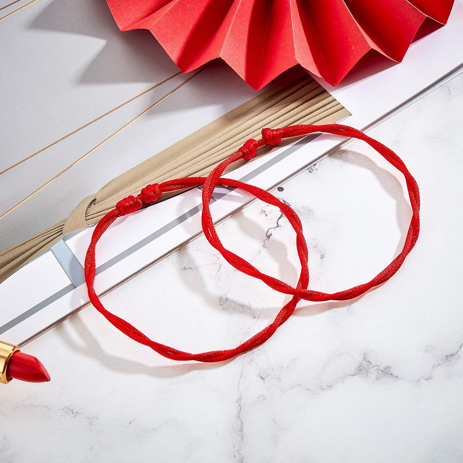 6 Pieces Red String Bracelets Kabbalah Red Cord Bracelet for Protection Women Me