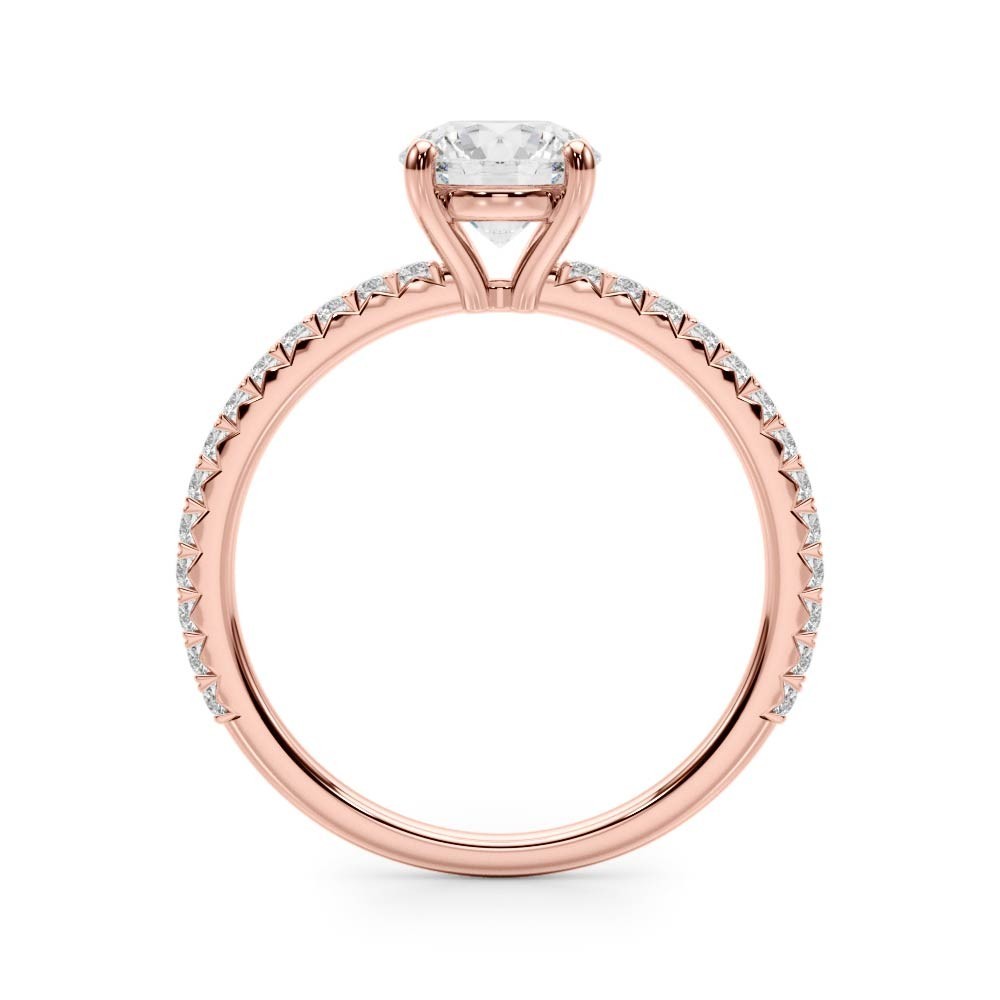 Lab Grown Diamond VS F 1.30-4.30 Carat Single Row Engagement Ring 14K Rose Gold