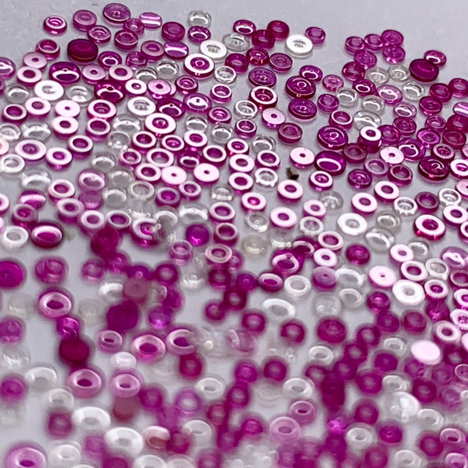 25 Watch Hole Jewels 1-1.5mm Cap Part Watchmaker Job Lot Repair Lab Created Ruby